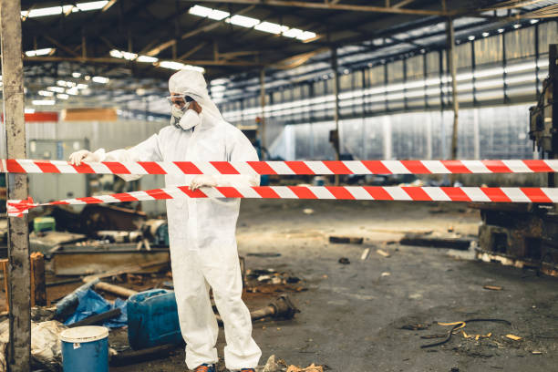Professional Sewage Cleanup technician working in Courtland, CA